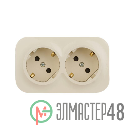 Розетка 2-м ОП Quteo 16А IP20 250В 2х2P+E с заземл. защ. шторки сл. кость Leg 782267