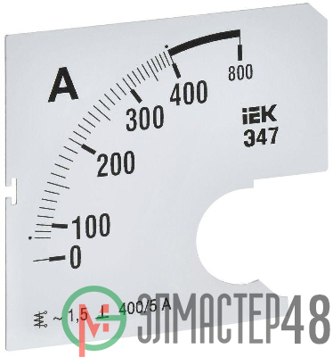 Шкала сменная для амперметра Э47 400/5А-1.5 72х72мм IEK IPA10D-SC-0400