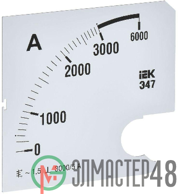 Шкала сменная для амперметра Э47 3000/5А-1.5 96х96мм IEK IPA20D-SC-3000