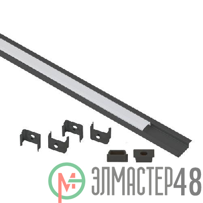 Комплект с врезным анодированным профилем 2206B 22х6мм. 2м черн. САВ251 Эра Б0062792