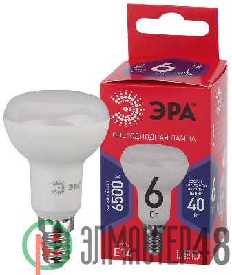 Лампа светодиодная RED LINE LED R50-6W-865-E14 R 6Вт R50 рефлектор 6500К холод.бел. E14 Эра Б0045335
