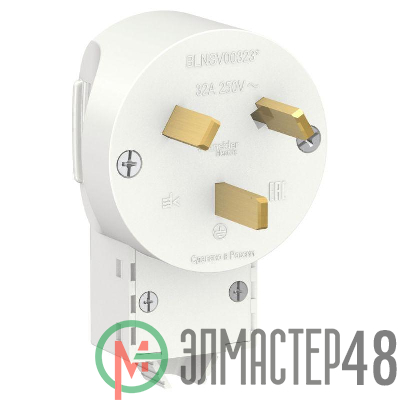 Вилка силовая СП BLANCA 2P+N 32А 250В бел. SchE BLNSV003231