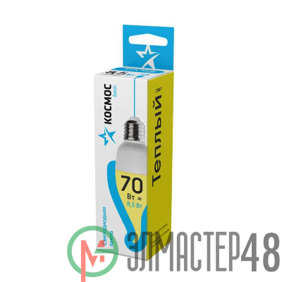 Лампа светодиодная CW 8.5Вт 220В E27 3000К Космос LkecLED 8.5wCWE2730