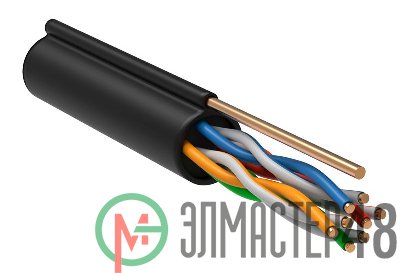 Кабель связи витая пара F/UTP кат. 5E 4 пары LDPE 1м трос черн. GENERICA ITK BC3-C5E04-359-305-G
