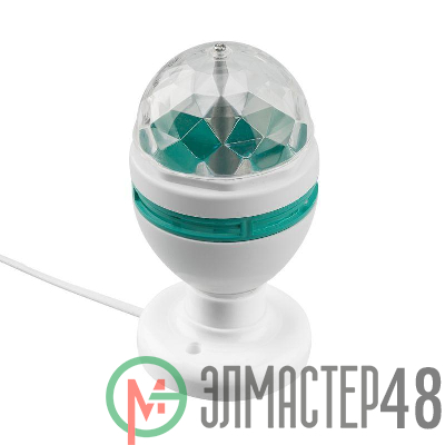 Лампа светодиодная "Диско" 6Вт шар E27 220В многоцв. с подставкой IP20 Neon-Night 601-251