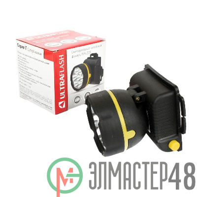 Фонарь налобный 909LED5 (5LED 1 режим; 3хR6 черн.) Ultraflash 11781