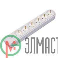 Колодка удлинителя 6-м с заземл. защ. шторки с выкл. Makel N6310000