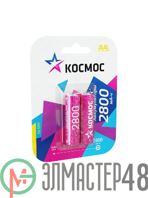Аккумулятор R6 NI-MN 2800мА.ч BP-2 (блист.2шт) Космос KOCR6NIMH2800MAH2BL