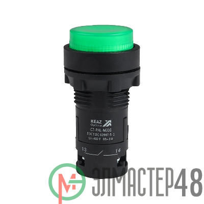 Кнопка с фиксацией с подсветкой OptiSignal Compact D22 С7-PHL-M310 зел. 1НО 230В AC XB7NJ03M1 КЭАЗ 362120