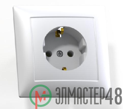 Розетка 1-м СП Селена РС16-370 с заземл. бел. Кунцево 8111