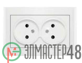 Розетка 2-м СП Бриллиант 16А IP20 защ. шторки без заземл. бел. Universal 7947526