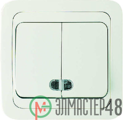 Выключатель 2-кл. СП Mimoza 10А IP20 с подсветкой бел./бел. Makel 12023