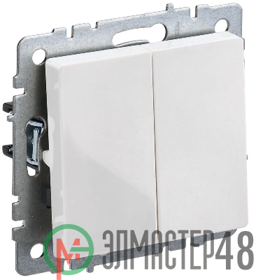 Выключатель 2-кл. СП BRITE ВС10-2-0-БрБ 10А бел. IEK BR-V20-0-10-K01