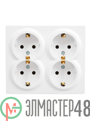 Розетка 4-мест. с заземл. LETO закрытый корпус ПБТ бел. LEZARD 752-0200-127BDP