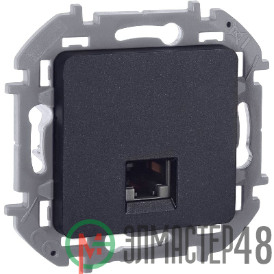 Розетка информационная RJ45 Inspiria CAT.6 UTP антрацит Leg 673833