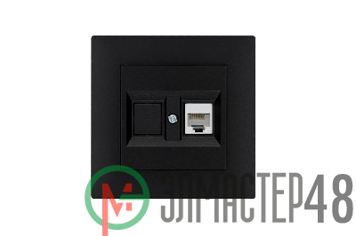 Розетка компьютерная CAT 5+гнездо Karea RIZZ STAR чер. Makel 88054035