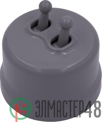 Выключатель 2-кл. (тумблерный) пластик титан Bironi B1-232-26