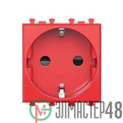 Розетка 2мод. 2P+E Avanti "Красный квадрат" защ. шторки DKC 4401002