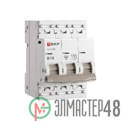 Выключатель автоматический 3п B 10А 4.5кА ВА 47-63N PROxima EKF M634310B
