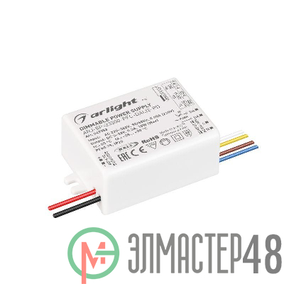 Блок питания ARJ-SP-33300-PFC-DALI2-PD (10Вт 3-33В 300мА) IP20 пластик Arlight 047353