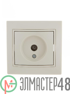 Розетка TV СП Мира проходная крем/крем. Lezard 701-0303-129