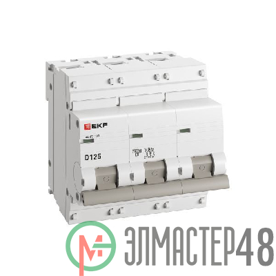 Выключатель автоматический модульный 3п D 125А 10кА ВА 47-100 PROxima EKF mcb47100-3-125D-pro