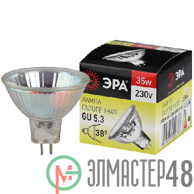 Лампа галогенная GU5.3-JCDR (MR16) -35W-230V-Cl ЭРА C0027363