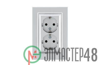 Розетка 2-я с/з СП Karea 16А IP20 серебр. Makel 56065082