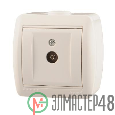 Розетка TV ОП Ната проходная бел. Lezard 710-0200-129