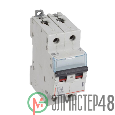 Выключатель автоматический модульный 2п C 25А 6кА DX3-E 6000 2мод. 230/400В Leg 407279