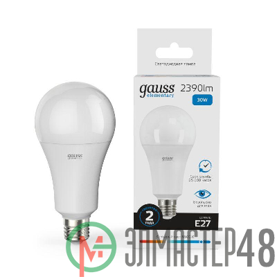 Лампа светодиодная Elementary A67 30Вт E27 6500К Gauss 73239