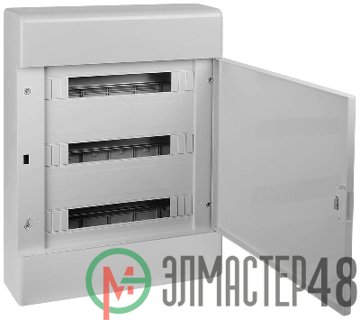 Щиток Тусо открытая проводка на 54 модуля 648х468х116мм (сер. с непрозр. дверцей) Ruvinil 68054С