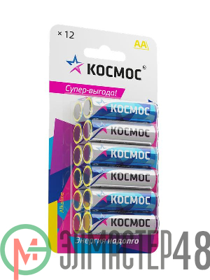 Элемент питания алкалиновый AA/LR06 BP-12 (блист.12шт) КОСМОС KOCLR6BL12