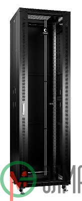 Шкаф монтажный телекоммуникационный напольный SH-05C-42U60/100-BK 19дюйм для распред. и серверн. оборудования 42U 600х1000х2055мм передн. стеклян. и задн. сплошн. метал. двери ручка с замком черн. (RAL 9004) Cabeus 8544c