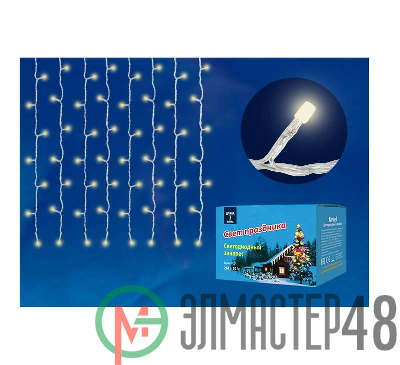 Занавес светодиодный ULD-C1510-160/DTA WARM WHITE IP20 1.5х1м с контроллером 160 светодиодов тепл. бел. провод прозр. Uniel UL-00006422