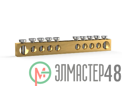 Шина PEN "земля-ноль" 6х9мм 10 отвер. латунь TOKOV ELECTRIC TKE-BCB-69-10-N/PEN