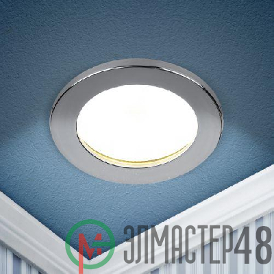 Светильник KL95 CH GX53 встраиваемый влагозащищенный IP44 хром Эра Б0055811