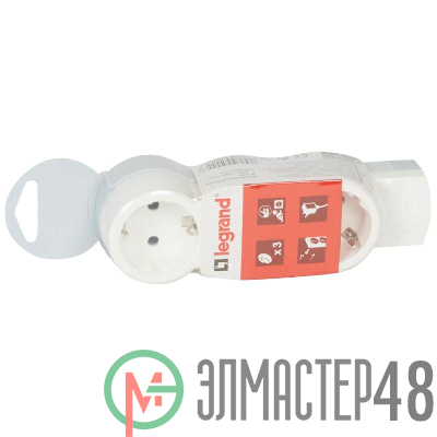Колодка удлинителя 3х2К+З с заземл. 16А IP20 без шнура ''Стандарт'' Leg 695004