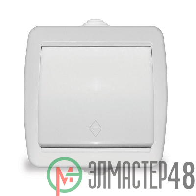 Переключатель проходной 1-кл. ОП Клио 10А IP44 бел. UNIVersal К2230