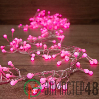 Гирлянда "Мишура LED" 3м 288LED роз. прозр. провод 18Вт 220В IP20 NEON-NIGHT 303-607