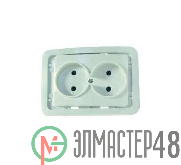 Розетка 2-м СП Mimoza 10А без заземл. без вставки бел. Makel 22017