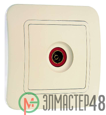 Розетка TV 1-м СП Lillium 16А IP20 крем./крем. Makel 70207