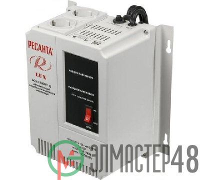 Стабилизатор напряжения АСН-1500Н/1-Ц 1ф 1.5кВт настен. IP20 Lux Ресанта 63/6/20