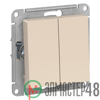 Выключатель 2-кл. AtlasDesign (сх. 5) 10AX с самовозвратом механизм беж. SE ATN000217