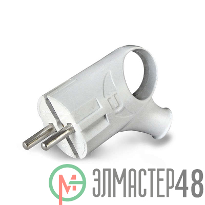 Вилка электрич. с заземл. угл. с ушком бел. 16А 250В (еврослот) UNIVersal А112