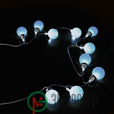 Гирлянда светодиодная садовая "Большие шары" Solar 10LED бел. IP44 на солнечн. батарее GAUSS GS033