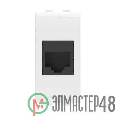 Розетка компьютерная 1-м СП Brava 1мод. RJ45 5E (разъем Hyperline) бел. DKC 76654B
