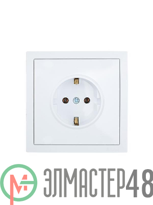 Розетка 1-мест. с/з ПБТ СП ZIMA безвинт. зажим бел. LEZARD 704-0288-122BQC