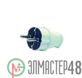 Вилка электрич. с заземл. бел. Makel 10002