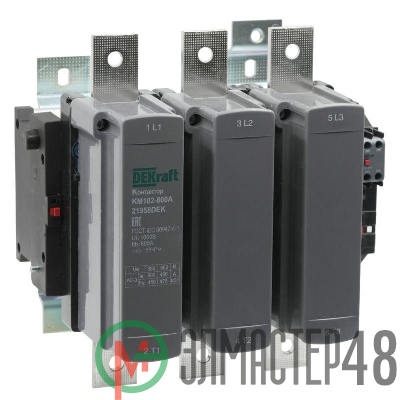 Контактор 800А 220В АС АС3 АС4 1НО+1НЗ КМ-102 DEKraft 21958DEK